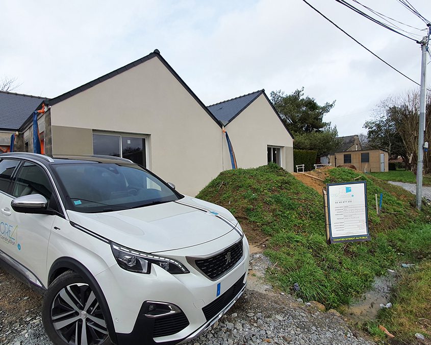 Enduit monocouche gratté pour ces maisons jumelles mitoyennes